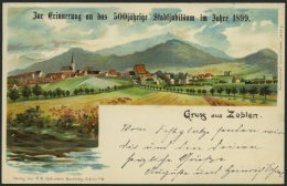 DEUTSCHLAND ETC. ZOBTEN, FARBIGE Gruss Aus..Karte Von 1899, Gebraucht - Sonstige & Ohne Zuordnung