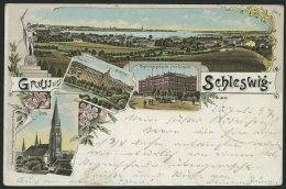 DEUTSCHLAND ETC. SCHLESWIG, Gruss Aus..., Farbige Lithokarte Von 1897 - Briefe U. Dokumente