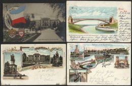 ALTE POSTKARTEN - DEUTSCH KIEL, Sammlung Von 200 Verschiedenen Ansichtskarten In 2 Briefalben, Mit Seltenen Lithographie - Briefe U. Dokumente