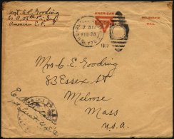 FELDPOST 1919, Feldpost-Ovalraute U.S. ARMY POSTAL SERVICE/No. 770 Und US-Zensurstempel Mit Vermerk Des Militärisch - Gebraucht