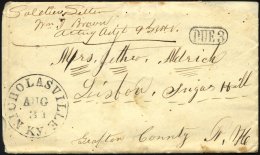 FELDPOST 1863, Soldatenbrief Aus Nicholasville Mit Schwarzem K1, Feinst, RR! - Gebraucht