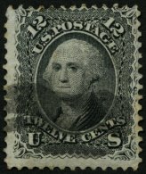 USA 21W O, Scott 97, 1861, 12 C. Washington, Waffeleinpressung, Feinst, $ 260 - Used Stamps