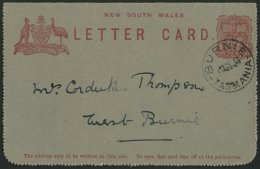 NEUSÜDWALES 1906, 1 D. Letter Card, Stempel BURNIE, Pracht - Oblitérés