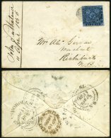 KANADA - NEUSCHOTTLAND 2a BRIEF, 1856, 3 P. Dunkelblau Auf Kleinem Dekorativen Prachtbrief, Rückseitig 8 Verschiede - Used Stamps