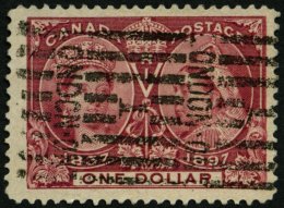 KANADA 49 O, 1897, 1 $ Lilarot, Pracht, Mi. 550.- - Canada