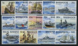 BARBADOS 856-69 **, 1994, Schiffe, Prachtsatz (14 Werte) - Barbades (1966-...)