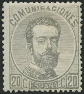 SPANIEN 123 *, 1873, 20 C. Graulila, Normale Zähnung, Pracht, Mi. 150.- - Used Stamps