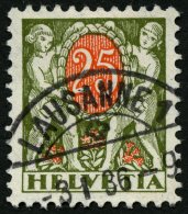 PORTOMARKEN P 46z O, 1934, 25 C. Schwärzlicholiv/orangerot, Gestrichenes Papier, Pracht, Mi. 78.- - Taxe