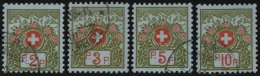 PORTOFREIHEITSMARKEN PF 2-5II O, 1911/6, 2 - 10 C. Alpenrosen, Ohne Kontrollnummer, 5 C. Dünne Stelle Sonst 4 Prach - Franchise