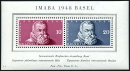 SCHWEIZ BUNDESPOST Bl. 13x **, 1948, Block IMABA Auf Dickem Papier Mit Weißem Gummi, Feinst, Mi. 110.- - Used Stamps