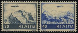 SCHWEIZ BUNDESPOST 506/7 **, 1948, Flugzeug über Landschaften, Pracht, Mi. 80.- - Used Stamps