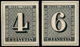 SCHWEIZ BUNDESPOST 417/8 **, 1943, Einzelmarken 100 Jahre Briefmarken, Pracht, Mi. 60.- - Used Stamps