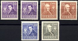 SCHWEDEN 272-75A/B **, 1939, 200 Jahre Akademie Der Wissenschaften, Zweiseitig Und Vierseitig Gezähnt, Prachtsatz ( - Gebraucht