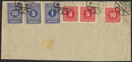 PORTOMARKEN P 47,55-57U BrfStk, 1918, 5 H. Dunkelrosa Im Waagerechten Paar Und 1 - 10 Kr., Alle Ungezähnt!, Mit 10 - Postage Due