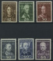 STERREICH 617-22 **, 1935, Heerführer, Prachtsatz, Mi. 175.- - Other & Unclassified