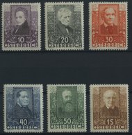 STERREICH 524-29 *, 1931, Dichter, Falzreste, Prachtsatz - Used Stamps