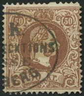 STERREICH 41Ia O, 1867, 50 Kr. Braun, Grober Druck, Fehlende Zähnungslöcher, Ovalstempel, Pracht - Used Stamps