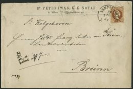 STERREICH 39II,46 BRIEF, Mischfrankatur: 1883, 15 Kr. Braun, Feiner Druck Und Rückseitiges Reco-Porto 5 Kr. Doppela - Used Stamps