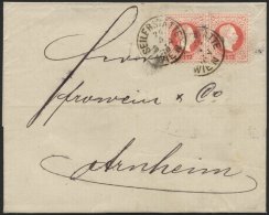 STERREICH 37II Paar BRIEF, 1880, 5 Kr. Rot, Feiner Druck, Im Waagerechten Paar Auf Brief Von SEILERSTATTE WIEN Nach Arnh - Used Stamps