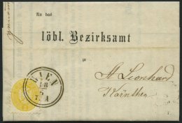 STERREICH 30 BRIEF, 1866, 2 Kr. Gelb Auf Drucksache Mit K2 WIEN Nach Kärnten, Pracht - Other & Unclassified