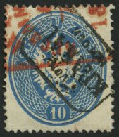 STERREICH 27 O, 1863, 10 Kr. Blau, R3 VON KRAKAU RETOUR Und Rotem Recommandirt-Stempel, Pracht - Other & Unclassified