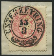 STERREICH 26 BrfStk, 1863, 5 Kr. Rosa, Idealer Zentrischer K2 UNTERZEYRING, Kabinettbriefstück - Other & Unclassified