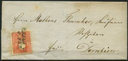 STERREICH 13I BRIEF, 1859, 5 Kr. Rot, Type I, L2 BREGENZ, Kleiner Prachtbrief Nach Dornbirn - Other & Unclassified