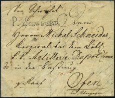 VORPHILATELIE P. SCHWECHAT, L1 Auf Brief Nach Ofen, Pracht - ...-1850 Vorphilatelie