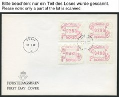 NORWEGEN A BRIEF, Automatenmarken: 1988-97, Mi.Nr. A 3.2d S3-6,8 Und 9, 6 Verschiedene FDC, Pracht - Used Stamps