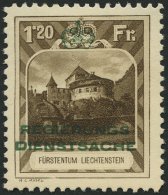 DIENSTMARKEN D 8I *, 1932, 1.20 Fr. Burg Vaduz Mit Abart Rauchfahne über Dem Dach, Falzrest, Pracht, Mi. 350.- - Official