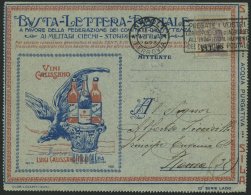 ITALIEN B 92II BRIEF, 1923, 50 C. Violett, Aufdruck B.L.P. Auf Inseraten-Kartenbrief (22. Serie Lazio) Von Neapel Nach R - Italie