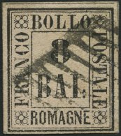 ROMAGNA 8 O, 1859, 8 Baj. Schwarz Auf Rosa, Pracht, Gepr. U.a. E. Diena Und Drahn, Mi. 2000.- - Romagna