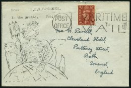 GROSSBRITANNIEN 223 BRIEF, 1949, 11/2 P. König Georg VI Auf Brief In Die Arktis Vom Englichen Kriegsschiff Vengeanc - Used Stamps