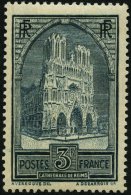 FRANKREICH 256III *, 1930, 3 Fr. Kathedrale Von Reims, Type III, Falzrest, Feinst - Sonstige & Ohne Zuordnung