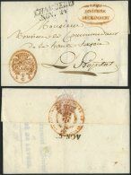 FRANKREICH VORPHILATELIE 1835, CHAMBERY, L2 Und Ovalstempel R. POSTE DIVISIONE DI CHAMBERY In Schwarz Und Rot Auf Brief - Other & Unclassified