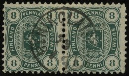 FINNLAND 14Ayc Paar O, 1875, 8 P. Dunkelgrün, Gezähnt L 11, Im Waagerechten Paar, Feinst - Other & Unclassified