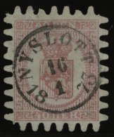 FINNLAND 9Cx O, 1866, 40 P. Rosakarmin, Zentrischer K1 NYSLOTT, 2 Zungen Etwas Kürzer, Pracht - Other & Unclassified