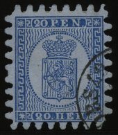 FINNLAND 8B O, 1866, 20 P. Blau, Alle Zungen, Pracht - Autres & Non Classés