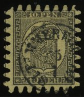 FINNLAND 7Cx O, 1867, 10 P. Schwarz Auf Gestreiftem Sämischem Papier, K1 TAMMERFORS, Alle Zungen, Pracht - Autres & Non Classés