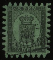 FINNLAND 6Bx O, 1866, 8 P. Schwarz Auf Grün Mit Seltenem R3 LADBREF FRAN FINNLAND, Praktisch Alle Zungen, Punkthell - Other & Unclassified