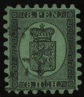 FINNLAND 6Ax O, 1872, 8 P. Schwarz Auf Gelbgrün, Fast Alle Zungen Vollständig, Pracht, Mi. 500.- - Sonstige & Ohne Zuordnung