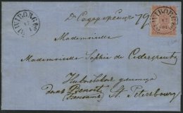 FINNLAND 4Ax BRIEF, 1864, 10 K. Rosakarmin Auf Rosa, Fast Alle Zungen, Vollständig Auf Dekorativem Prachtbrief Von - Oblitérés
