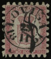 FINNLAND 4A O, 1860, 10 K. Rosakarmin Auf Rosa Mit Doppelentwertung Von LOVISA (zentrischer K1 Und Handschriftliches N), - Autres & Non Classés