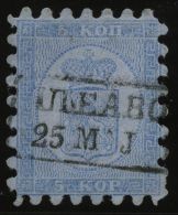 FINNLAND 3A O, 1860, 5 K. Hellblau, R2 ULEABORG, Alle Zungen, Pracht - Autres & Non Classés