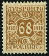 VERRECHNUNGSMARKEN V 7X *, 1907, 68 Ø Braun, Falzreste, Pracht, Mi. 120.- - Autres & Non Classés