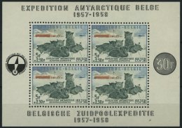 BELGIEN Bl. 25 **, 1957, Block Südpolexpedition, Pracht, Mi. 150.- - Sonstige & Ohne Zuordnung