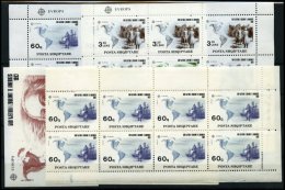 ALBANIEN 2510/1,Bl. 97 **, 1992, Europa Im Kleinbogensatz, Als Block Und 60 Q. Im 14er-Streifen (1x Gefaltet), Pracht - Albanie