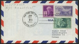DEUTSCHE LUFTHANSA 43 BRIEF, 11.6.1955, New York-Frankfurt, Prachtbrief - Used Stamps