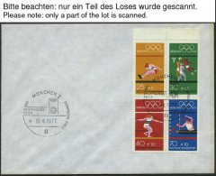 ENGROS H-Bl. 22 BRIEF, 1972, Heftchenblatt Olympische Spiele, 10x Mit Sonderstempel Auf Umschlag, Heftchenzähnung, - Errors & Oddities