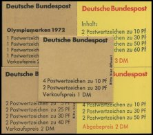 ZUSAMMENDRUCKE A.MH 16d-23a **, 1972-80, 5 Verschiedene Markenheftchen, Pracht, Mi. 60.50 - Gebraucht